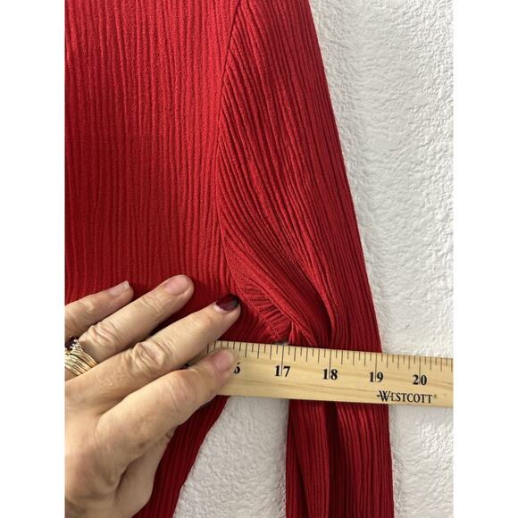 Vintage Scarlett Union Tag Ribbed Long Sleeve Red Dress Size 1 Bodycon USA Made - Picture 10 of 16